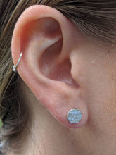 Load image into Gallery viewer, handmade silver hammered stud earrings
