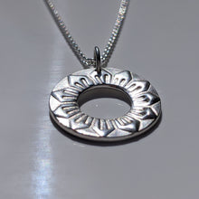 Load image into Gallery viewer, Silver sun pendant
