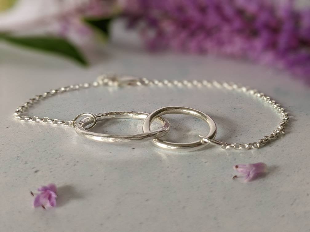 Sterling silver hammered bracelet