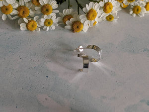 silver hoop earring with stud back