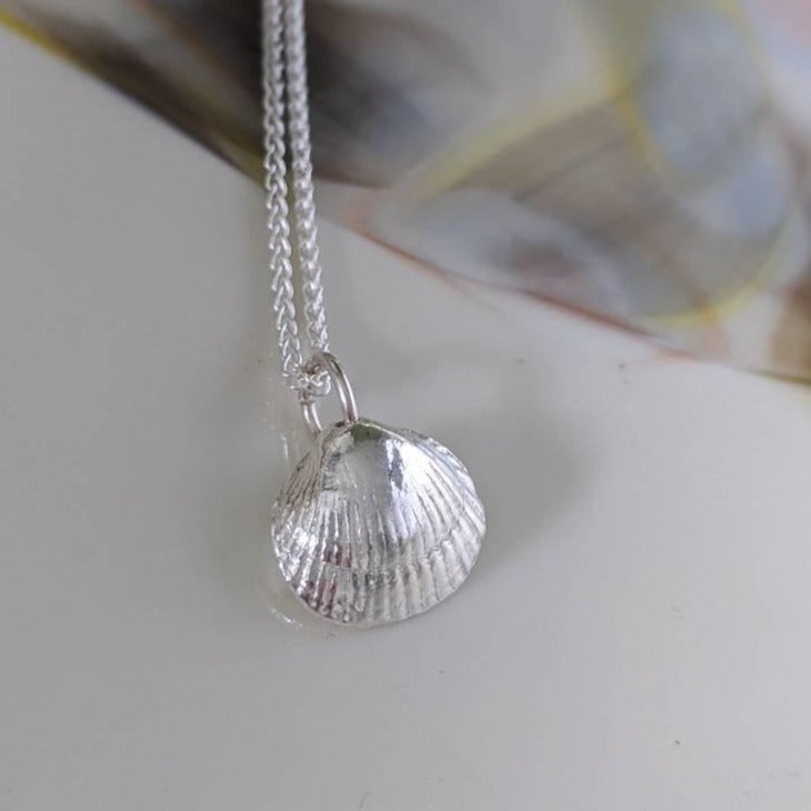 Our Exclusive Textured Oyster Shell Pendant with Pearl Charm on Chain | The  Gilded Oyster